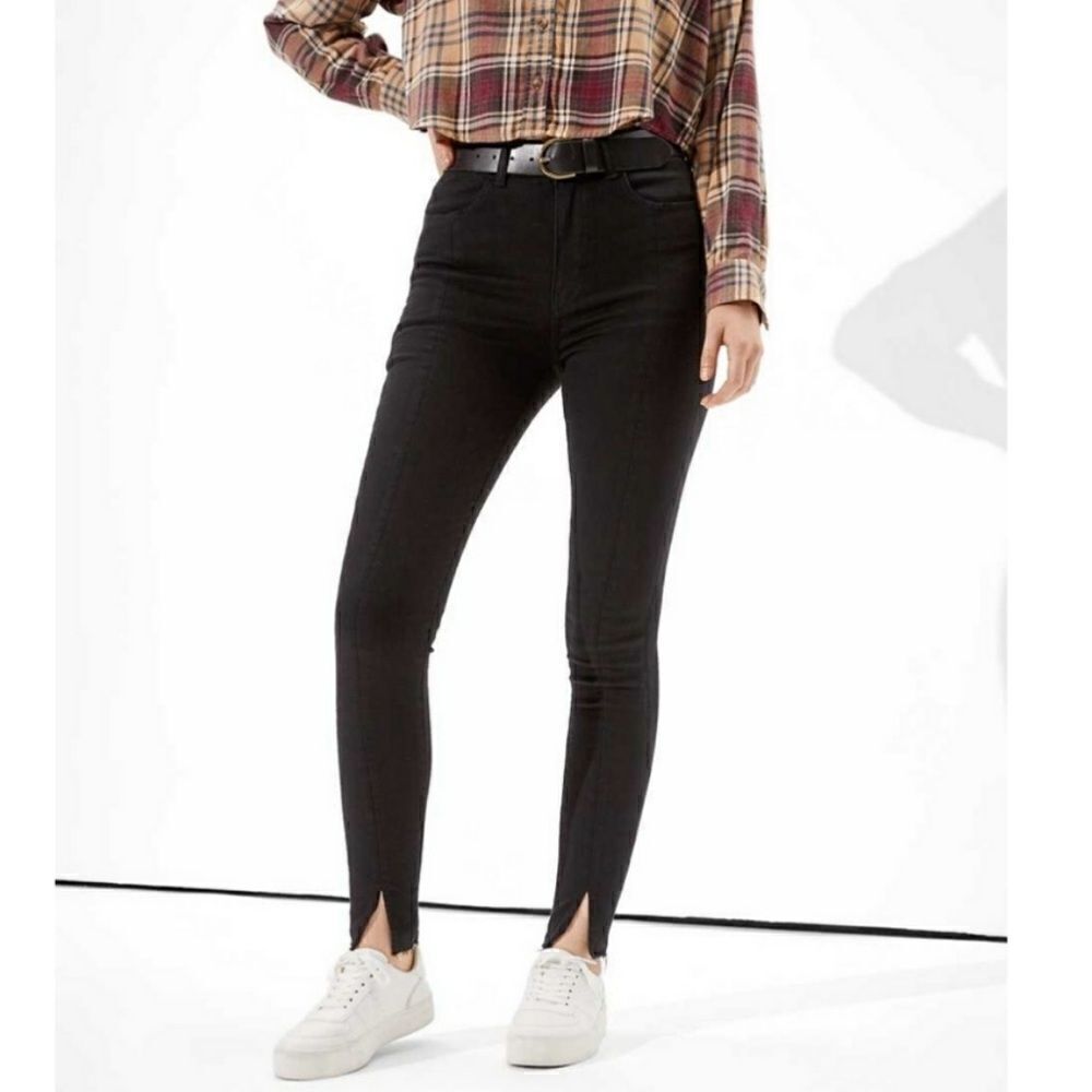 American Eagle Next Level Stretch Highest Rise Jegging Black 6 Long
